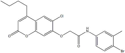 N-(4-bromo-3-methylphenyl)-2-(4-butyl-6-chloro-2-oxochromen-7-yl)oxyacetamide Struktur