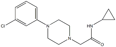 2-[4-(3-chlorophenyl)piperazin-1-yl]-N-cyclopropylacetamide Struktur