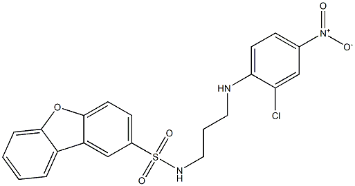 N-[3-(2-chloro-4-nitroanilino)propyl]dibenzofuran-2-sulfonamide Struktur