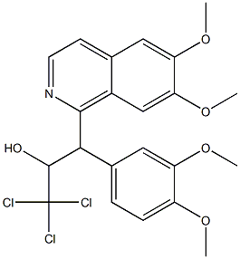 1,1,1-trichloro-3-(6,7-dimethoxyisoquinolin-1-yl)-3-(3,4-dimethoxyphenyl)propan-2-ol Struktur