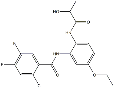 2-chloro-N-[5-ethoxy-2-(2-hydroxypropanoylamino)phenyl]-4,5-difluorobenzamide Struktur