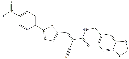 (E)-N-(1,3-benzodioxol-5-ylmethyl)-2-cyano-3-[5-(4-nitrophenyl)furan-2-yl]prop-2-enamide Struktur