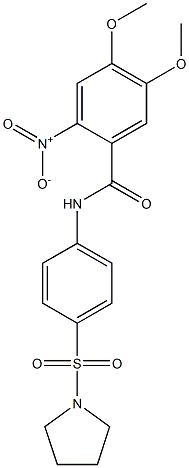 4,5-dimethoxy-2-nitro-N-(4-pyrrolidin-1-ylsulfonylphenyl)benzamide Struktur