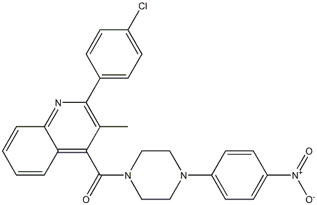 [2-(4-chlorophenyl)-3-methylquinolin-4-yl]-[4-(4-nitrophenyl)piperazin-1-yl]methanone Struktur