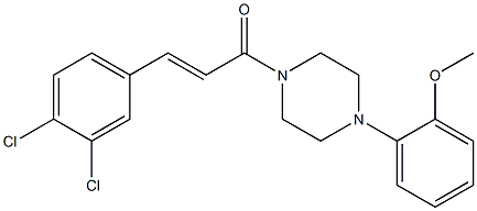 (E)-3-(3,4-dichlorophenyl)-1-[4-(2-methoxyphenyl)piperazin-1-yl]prop-2-en-1-one Struktur