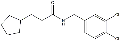 3-cyclopentyl-N-[(3,4-dichlorophenyl)methyl]propanamide Struktur