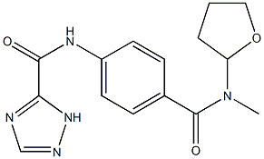 N-[4-(oxolan-2-ylmethylcarbamoyl)phenyl]-1H-1,2,4-triazole-5-carboxamide Struktur