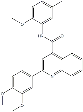 2-(3,4-dimethoxyphenyl)-N-(2-methoxy-5-methylphenyl)quinoline-4-carboxamide Struktur