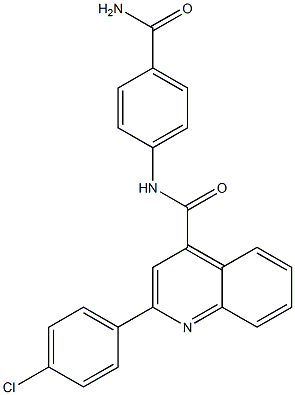 N-(4-carbamoylphenyl)-2-(4-chlorophenyl)quinoline-4-carboxamide Struktur