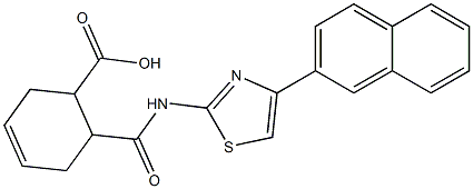 6-[(4-naphthalen-2-yl-1,3-thiazol-2-yl)carbamoyl]cyclohex-3-ene-1-carboxylic acid Struktur