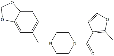 [4-(1,3-benzodioxol-5-ylmethyl)piperazin-1-yl]-(2-methylfuran-3-yl)methanone Struktur