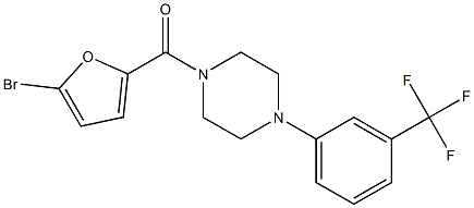 (5-bromofuran-2-yl)-[4-[3-(trifluoromethyl)phenyl]piperazin-1-yl]methanone Struktur