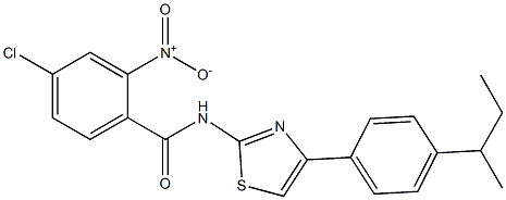 N-[4-(4-butan-2-ylphenyl)-1,3-thiazol-2-yl]-4-chloro-2-nitrobenzamide Struktur