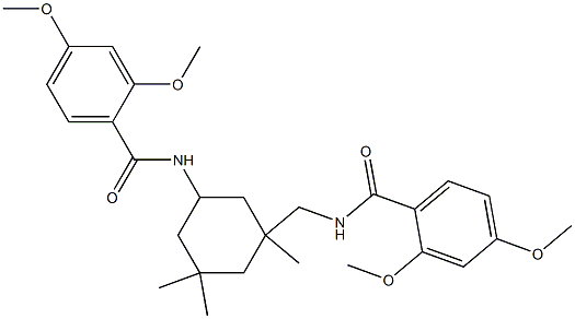 N-[[5-[(2,4-dimethoxybenzoyl)amino]-1,3,3-trimethylcyclohexyl]methyl]-2,4-dimethoxybenzamide Struktur