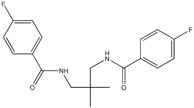 4-fluoro-N-[3-[(4-fluorobenzoyl)amino]-2,2-dimethylpropyl]benzamide Struktur