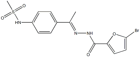 5-bromo-N-[(E)-1-[4-(methanesulfonamido)phenyl]ethylideneamino]furan-2-carboxamide Struktur