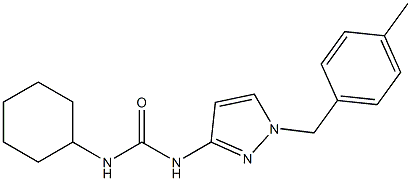 1-cyclohexyl-3-[1-[(4-methylphenyl)methyl]pyrazol-3-yl]urea Struktur