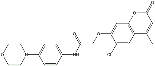 2-(6-chloro-4-methyl-2-oxochromen-7-yl)oxy-N-(4-morpholin-4-ylphenyl)acetamide Struktur