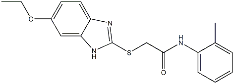 2-[(6-ethoxy-1H-benzimidazol-2-yl)sulfanyl]-N-(2-methylphenyl)acetamide Struktur