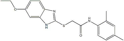 N-(2,4-dimethylphenyl)-2-[(6-ethoxy-1H-benzimidazol-2-yl)sulfanyl]acetamide Struktur