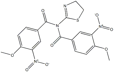 N-(4,5-dihydro-1,3-thiazol-2-yl)-4-methoxy-N-(4-methoxy-3-nitrobenzoyl)-3-nitrobenzamide Struktur