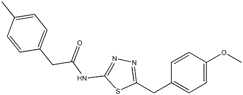 N-[5-[(4-methoxyphenyl)methyl]-1,3,4-thiadiazol-2-yl]-2-(4-methylphenyl)acetamide Struktur