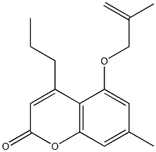 7-methyl-5-(2-methylprop-2-enoxy)-4-propylchromen-2-one Struktur