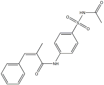 (Z)-N-[4-(acetylsulfamoyl)phenyl]-2-methyl-3-phenylprop-2-enamide Struktur