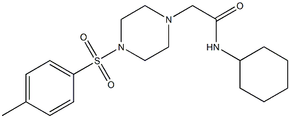 N-cyclohexyl-2-[4-(4-methylphenyl)sulfonylpiperazin-1-yl]acetamide Struktur