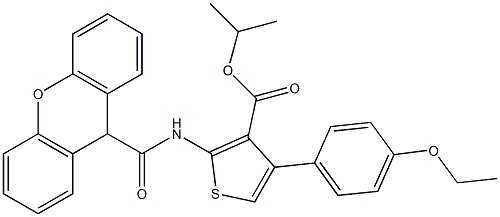 propan-2-yl 4-(4-ethoxyphenyl)-2-(9H-xanthene-9-carbonylamino)thiophene-3-carboxylate Struktur