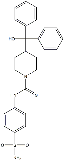 4-[hydroxy(diphenyl)methyl]-N-(4-sulfamoylphenyl)piperidine-1-carbothioamide Struktur