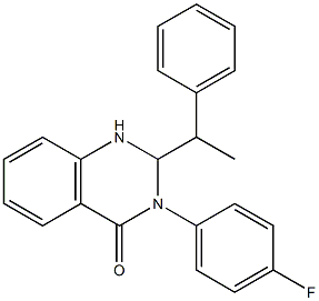 3-(4-fluorophenyl)-2-(1-phenylethyl)-1,2-dihydroquinazolin-4-one Struktur