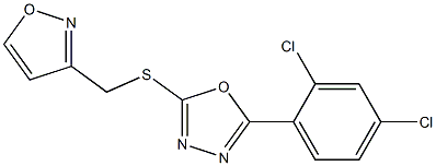 2-(2,4-dichlorophenyl)-5-(1,2-oxazol-3-ylmethylsulfanyl)-1,3,4-oxadiazole Struktur