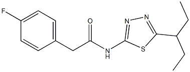 2-(4-fluorophenyl)-N-(5-pentan-3-yl-1,3,4-thiadiazol-2-yl)acetamide Struktur