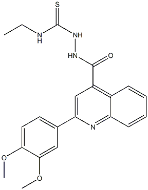 1-[[2-(3,4-dimethoxyphenyl)quinoline-4-carbonyl]amino]-3-ethylthiourea Struktur