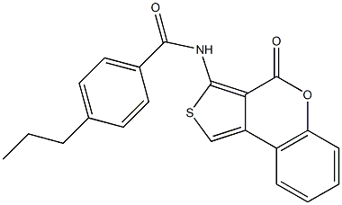 N-(4-oxothieno[3,4-c]chromen-3-yl)-4-propylbenzamide Struktur