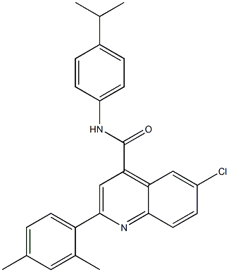 6-chloro-2-(2,4-dimethylphenyl)-N-(4-propan-2-ylphenyl)quinoline-4-carboxamide Struktur