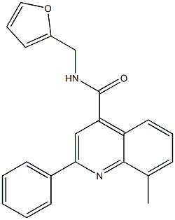 N-(furan-2-ylmethyl)-8-methyl-2-phenylquinoline-4-carboxamide Struktur