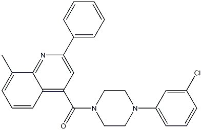 [4-(3-chlorophenyl)piperazin-1-yl]-(8-methyl-2-phenylquinolin-4-yl)methanone Struktur