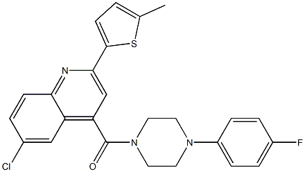 [6-chloro-2-(5-methylthiophen-2-yl)quinolin-4-yl]-[4-(4-fluorophenyl)piperazin-1-yl]methanone Struktur