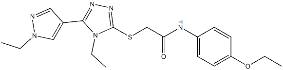 N-(4-ethoxyphenyl)-2-[[4-ethyl-5-(1-ethylpyrazol-4-yl)-1,2,4-triazol-3-yl]sulfanyl]acetamide Struktur