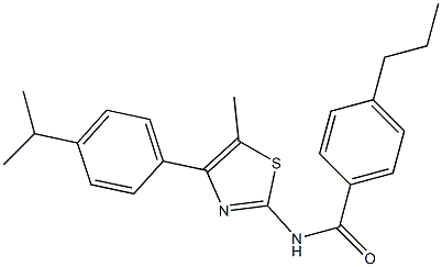 N-[5-methyl-4-(4-propan-2-ylphenyl)-1,3-thiazol-2-yl]-4-propylbenzamide Struktur