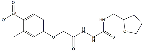 1-[[2-(3-methyl-4-nitrophenoxy)acetyl]amino]-3-(oxolan-2-ylmethyl)thiourea Struktur