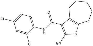 2-amino-N-(2,4-dichlorophenyl)-5,6,7,8-tetrahydro-4H-cyclohepta[b]thiophene-3-carboxamide Struktur