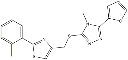 4-[[5-(furan-2-yl)-4-methyl-1,2,4-triazol-3-yl]sulfanylmethyl]-2-(2-methylphenyl)-1,3-thiazole Struktur