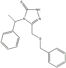 3-(benzylsulfanylmethyl)-4-(1-phenylethyl)-1H-1,2,4-triazole-5-thione Struktur