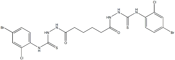 1-(4-bromo-2-chlorophenyl)-3-[[6-[2-[(4-bromo-2-chlorophenyl)carbamothioyl]hydrazinyl]-6-oxohexanoyl]amino]thiourea Struktur