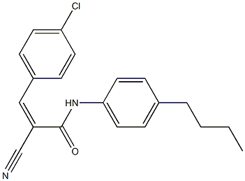 (Z)-N-(4-butylphenyl)-3-(4-chlorophenyl)-2-cyanoprop-2-enamide Struktur