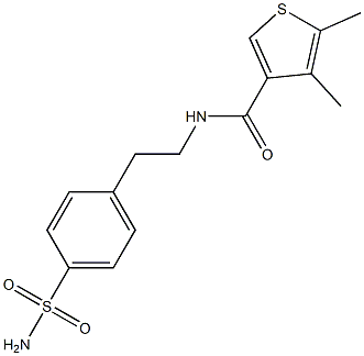 4,5-dimethyl-N-[2-(4-sulfamoylphenyl)ethyl]thiophene-3-carboxamide Struktur