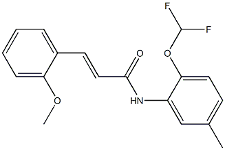 (E)-N-[2-(difluoromethoxy)-5-methylphenyl]-3-(2-methoxyphenyl)prop-2-enamide Struktur